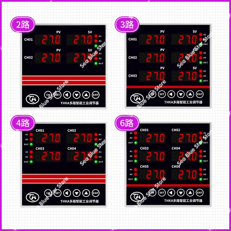 Temperature Intelligent Control InstrumentMulti-channel Thermostat 2-channel 4-channel 6-channel Thermostat