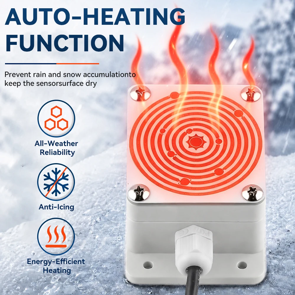 Transmetteur de capteur de pluie et de neige, sortie IP65, RS485, 0-2V, 0-5V, 0-10V, 4-20mA, détection d'induction météo, chauffage, anti-conviviale rage
