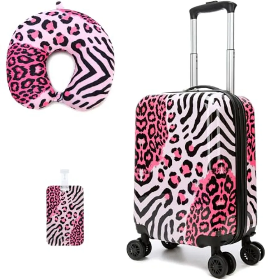 

Luggage with Spinner Wheels Carry on Suitcases for Girls 2 Pcs Luggage Sets 16" Toddler Suitcase for Rolling Suitcase Airline A
