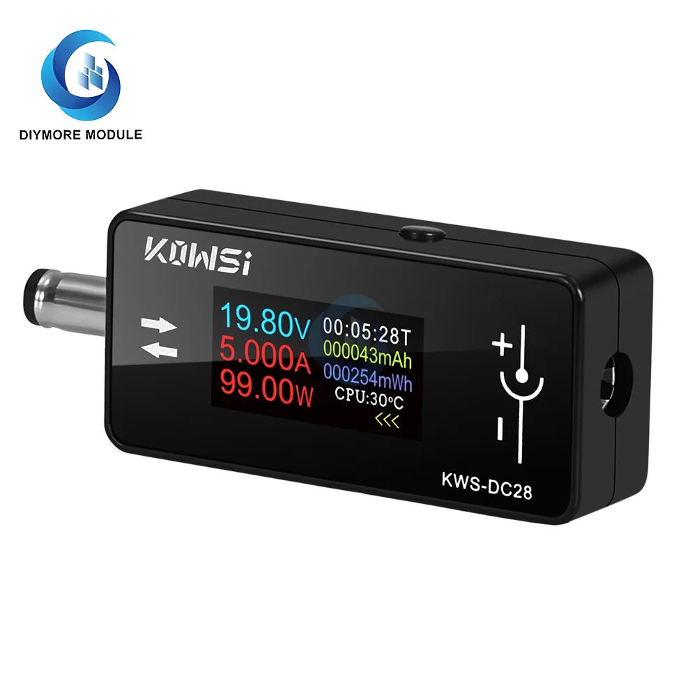 0.96 polegadas TFT HD Display Digital DC 5.5*2.5 USB DC Interface Tester Tensão Amperímetro Medidor de Potência DC 4 ~ 30V 0 ~ 12A