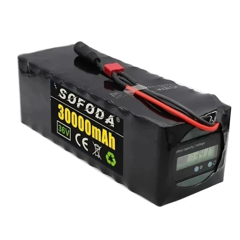 36V battery 10S4P 30Ah battery pack 1000W high power battery 42V 30000mAh Ebike electric bicycle BMS Capacity Indicator+charger