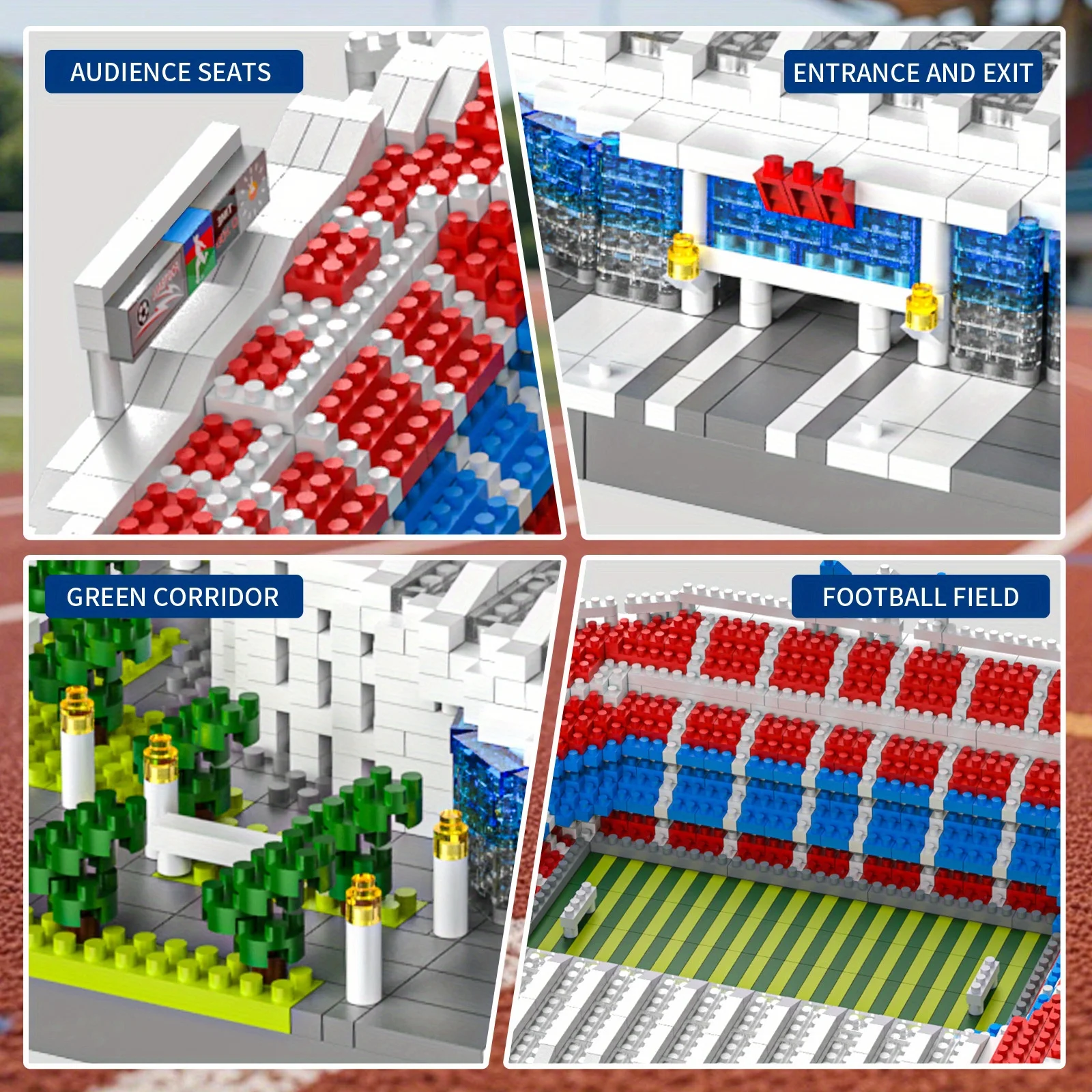 Real Madrid Bernabeu Stadium Building Blocks, oltre 3000 pezzi Kit modello 3D per adulti, regalo di calcio su larga scala fai-da-te per la decorazione della casa dei fan