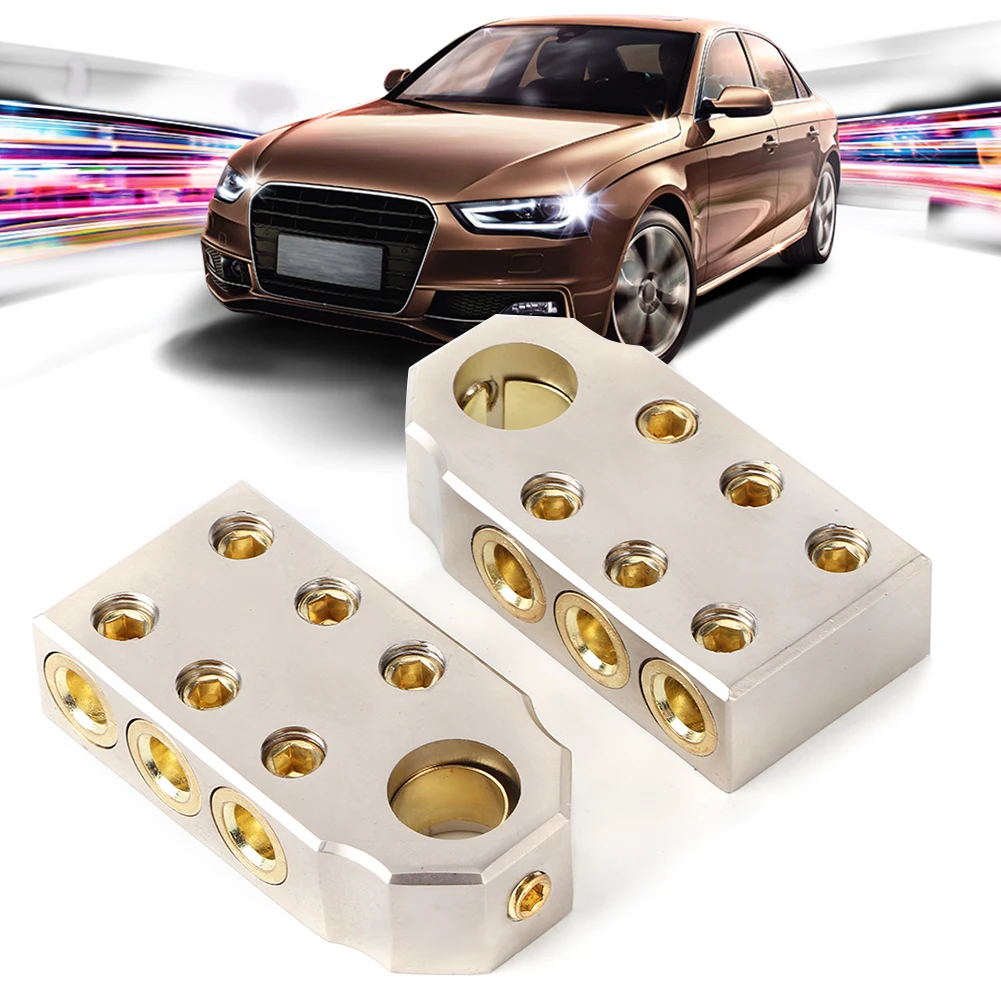 Pair Battery Terminals Kit Positive Negative Zinc Alloy Clamps with M8 M10 Wrench for Car Auto Truck Accessories