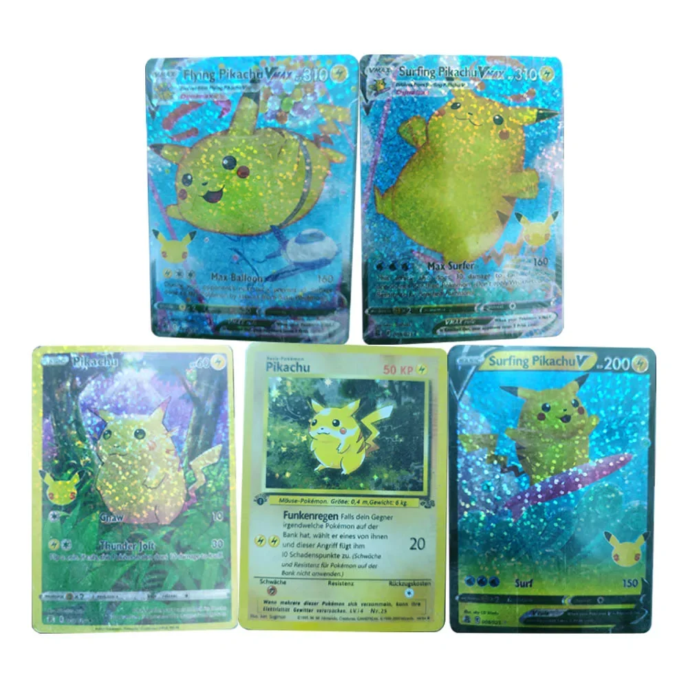 DIY Pokémon Homemade Series Plump Pikachu Flash Card Fine Workmanship Anime Peripheral Game Collection Card Holiday Gift