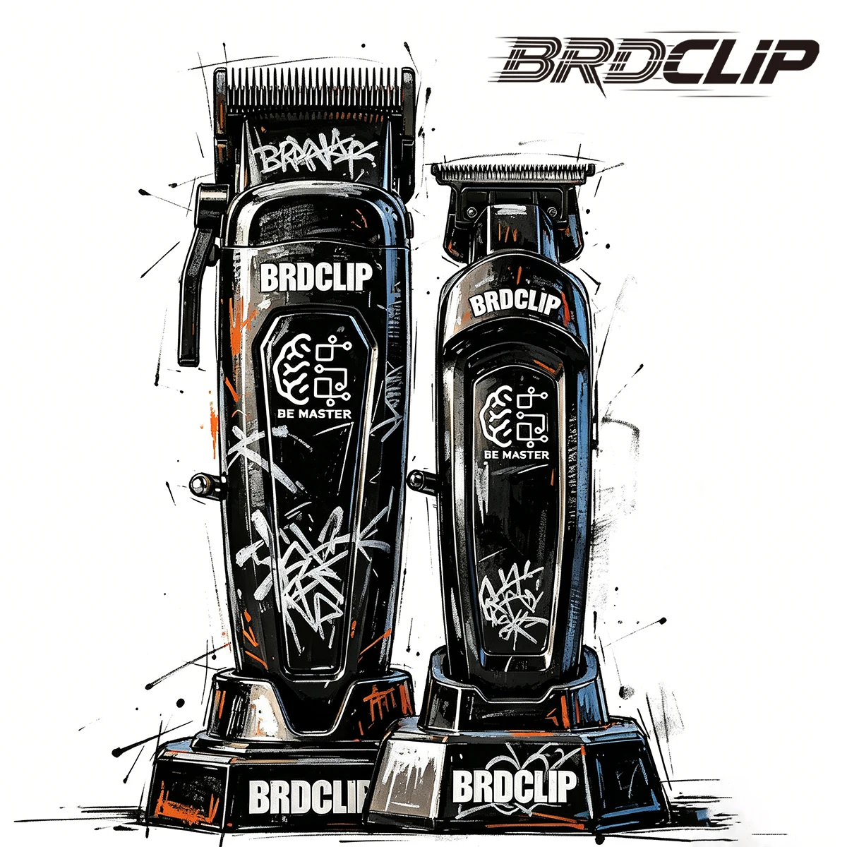 

2PCS BRDCLIP Barber Men Professional Hair Clipper 7500RPM Trimmer 8000RPM Hair Cutting Machine DC Motor 0 Pitch Blade shaver
