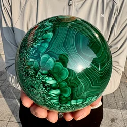 Natural Green Malachite Ball, Quartz Crystal Ore Ball, Mineral Reiki Healing, Wealth, Energy Crystal Ball