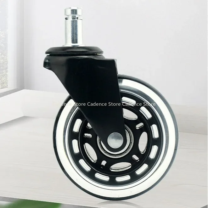 5PCS 2.5/3" Universal Mute Wheel Office Chair Caster Replacement 60KG Casters Rubber Soft Safe Roller