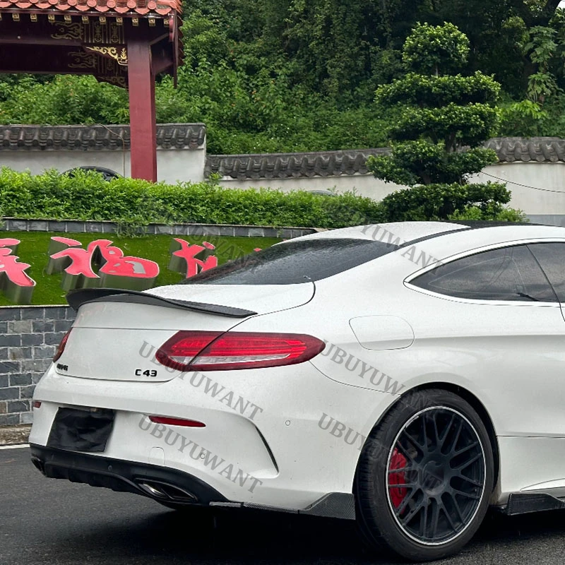 For Benz C Class W205 C63 C180 C200 C250 C260 14-20 Car Styling High Quality ABS Unpainted Color Rear Spoiler Trunk Lip Wing