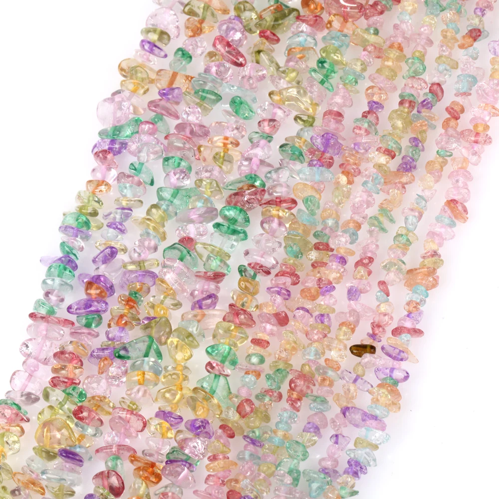 حبات رقائق سائبة طبيعية غير منتظمة ، لون ربيعي ، مشغولات يدوية لصنع الحلي ، سوار تصنعه بنفسك ، قلادة ، قرط ، 15 "، 3" ، 5 ، 8