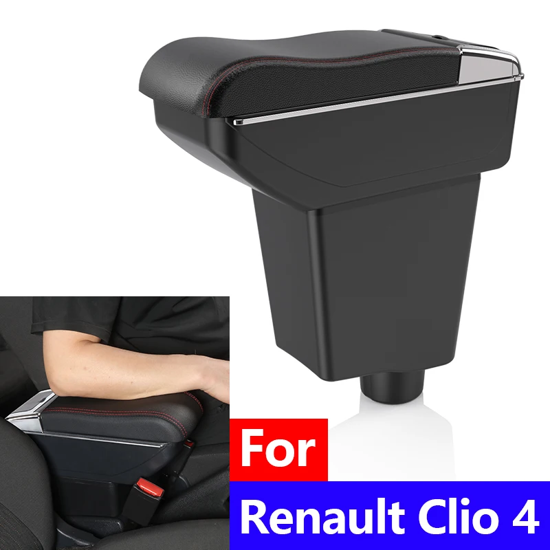 

Автомобильные аксессуары, ящик для хранения на центральной консоли для Renault Clio 4, черный подлокотник, простой в установке, только для левого руля