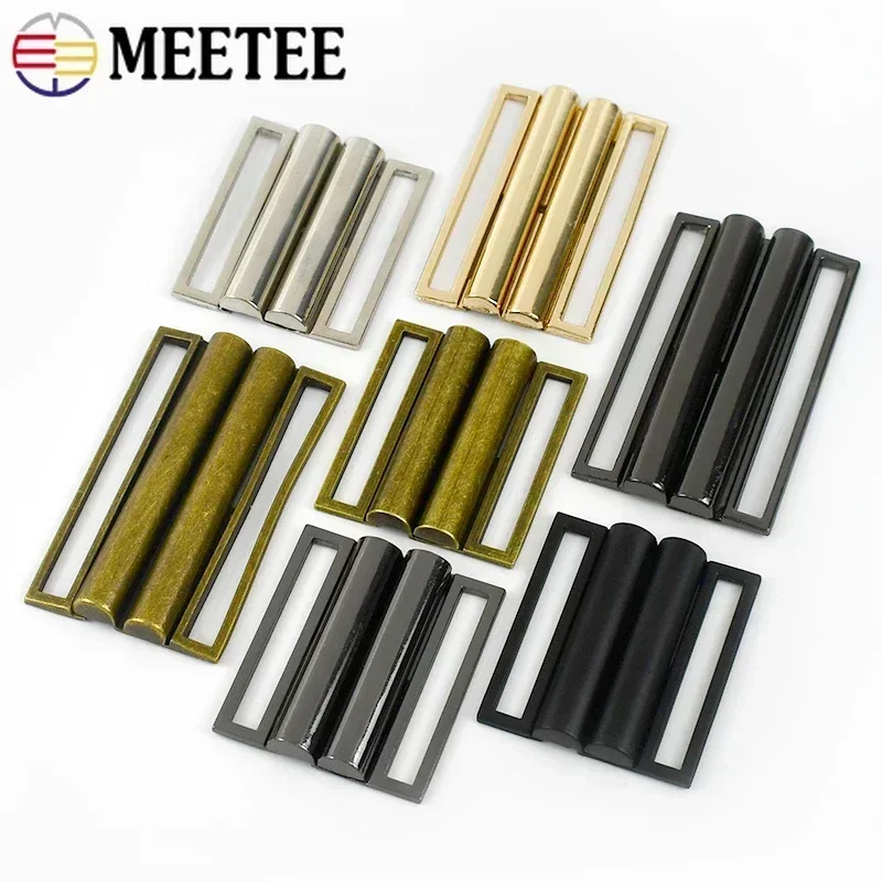 Meetee-Fivela de cinto de metal para mulheres, casaco, cintura, bolsas, vestuário, fecho decorativo, costura DIY, acessórios de hardware, 30-80mm, 2