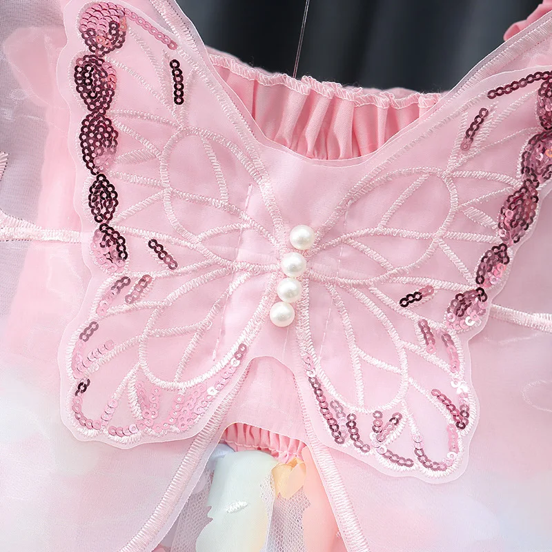 Ärmelloses Tüllkleid mit 3D-Schleife für Mädchen - Perlenriemen & Netzrock, Feenparty-Outfit & Alltagskleidung Blumenmädchenkleider – Detail 14