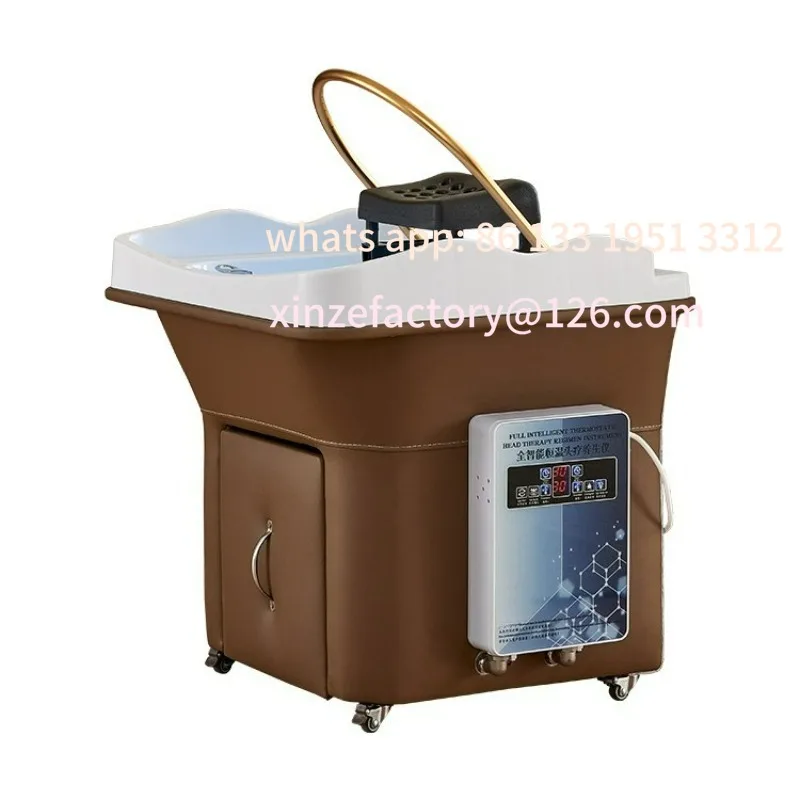 

Beauty salon special hair treatment shampoo bed movable adult rectangular hair treatment instrument with fumigation water circul