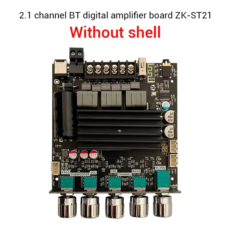 ZK-ST21 Bluetooth Power Amplifier Board 2.1Channel 100W+100W+200W Subwoofer TPA3221 Digital Power Amplifier Module, Easy To Use