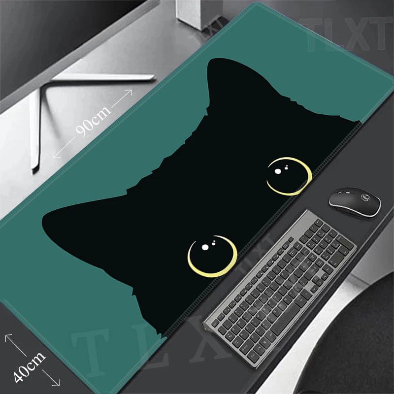 Cute Cat Large Mouse Pad Green Computer Mousepads Gaming Mousepad Big Keyboard Mat Gamer Mouse Pads Desk Mats 100x50cm