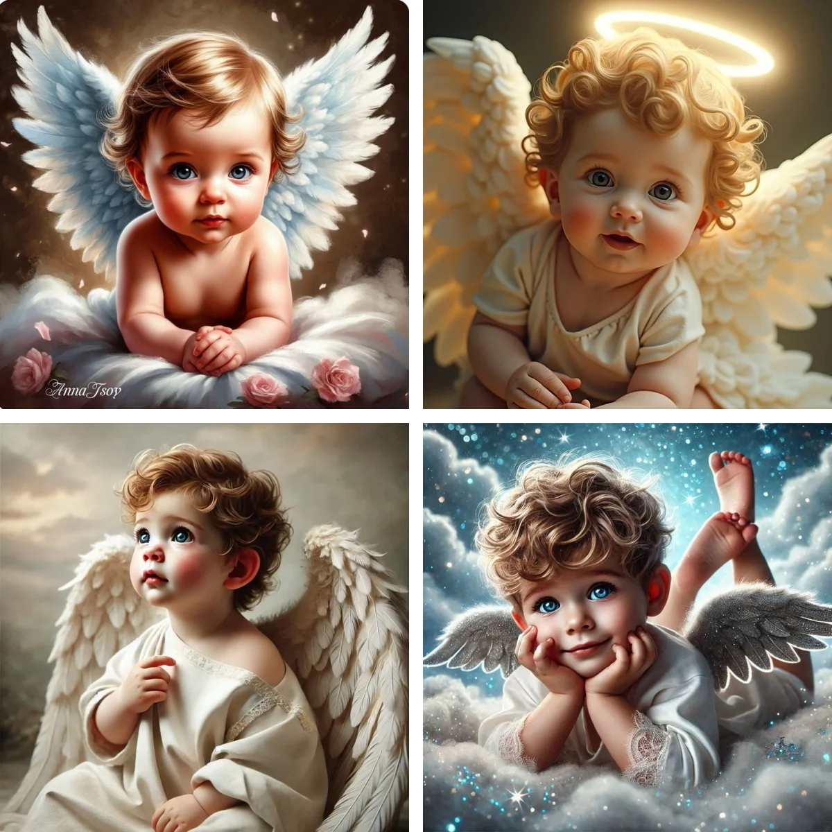 

Алмазная мозаика «Ангел» для мальчика: Духовная картина с милым ребенком с крыльями для декора детской, спальни или молельной комнаты