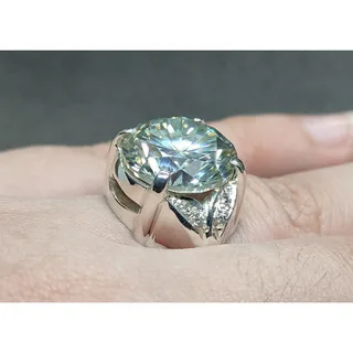 Solid 925 Sterling Silver Ring Fully Set with Moissanite Festive Gift Ideal for Any Occasion