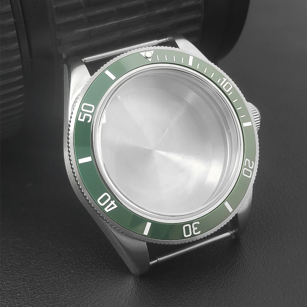 Manbushijie 39mm silver sterile watch case domed sapphire glass fit NH35 NH36 NH34 ETA2824 PT5000 movement - view 6