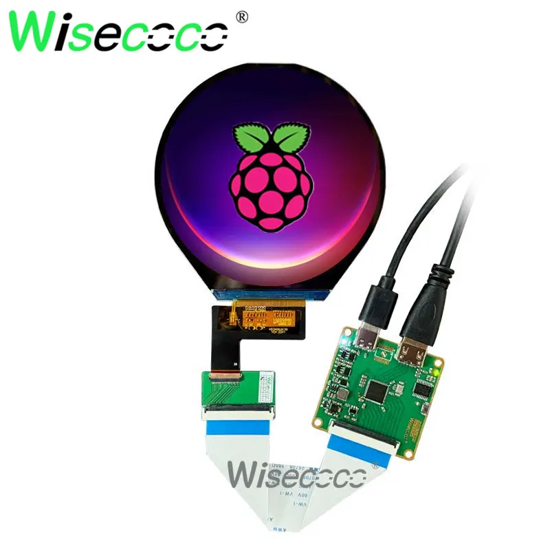 3.4인치 800x800 원형 디스플레이 800x800 원형 IPS TFT LCD 모듈 스크린 라즈베리 파이 패널
