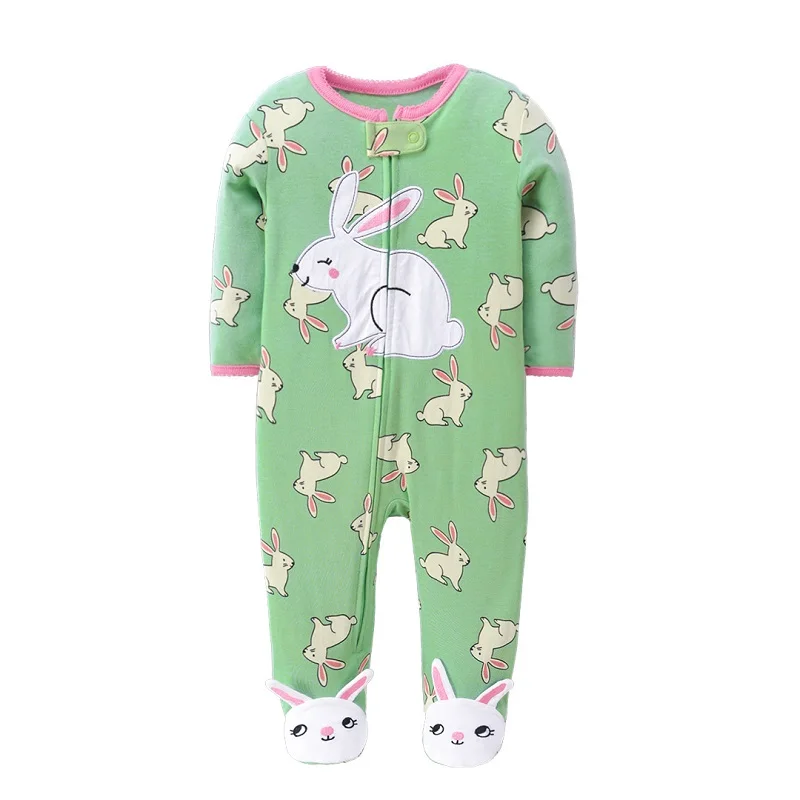 Newborn Infant Baby Boys Romper Spring Autumn Long-Sleeve Cotton Cute Animal Pattern Jumpsuit Toddler Girls Clothes Baby Pajamas