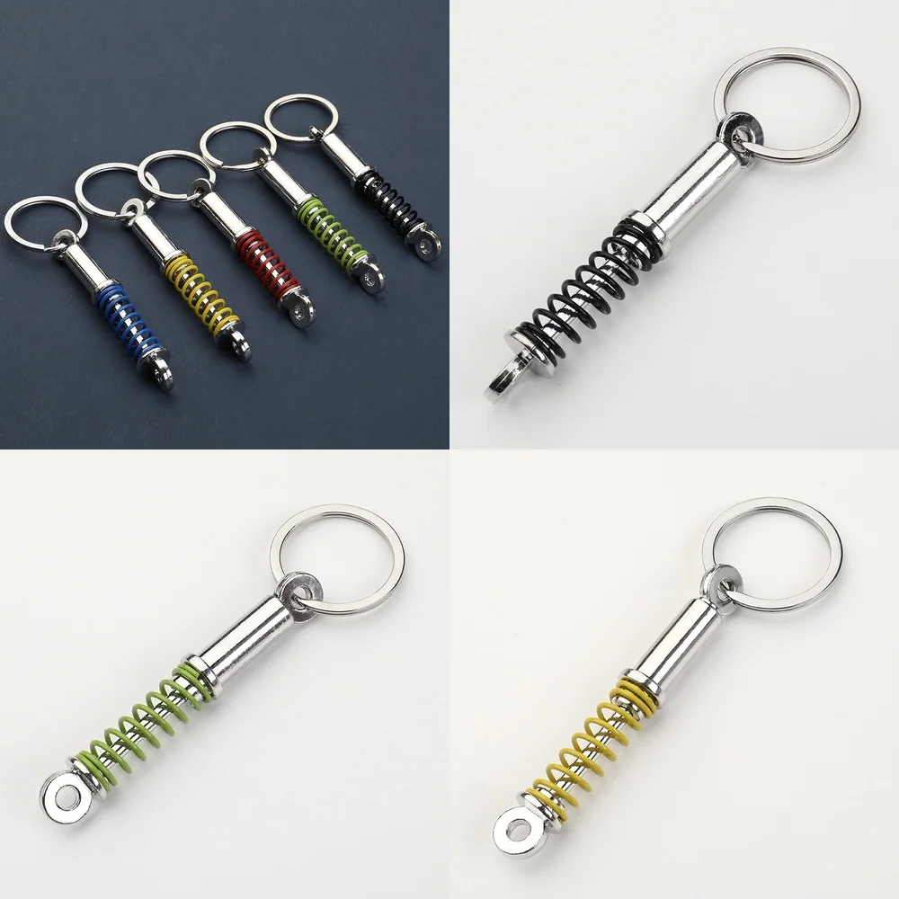 Car Modification Keychain for Automotive Advertising Shock Absorber Keyring Vibration Dampener Hanging Pendant for Car