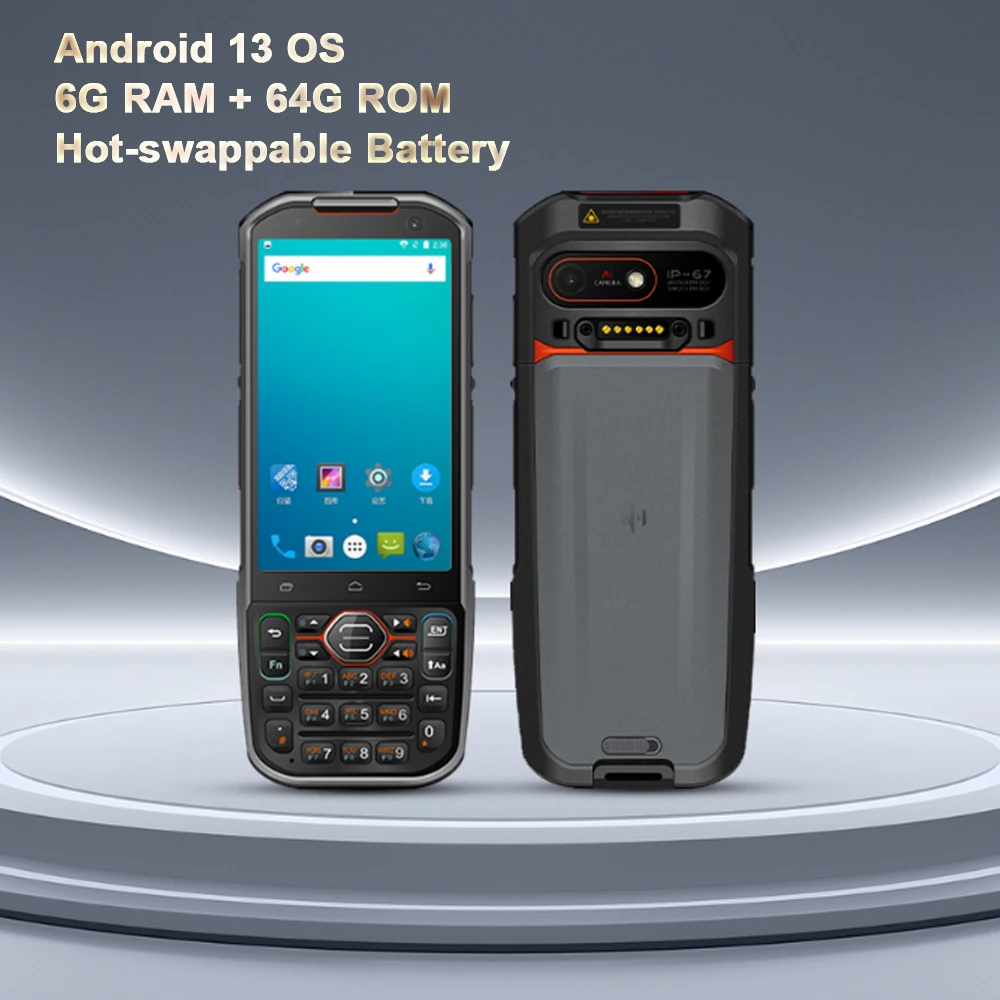 

Android PDA Прочный 6G + 64G MT6769 ЦП 2D-сканер Батарея с возможностью горячей замены 4G/LTE Wi-Fi IP66 Портативный сборщик данных по складе