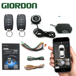 Alarma de coche Universal de 12V, sistema de entrada sin llave, Kit de inicio remoto de llave inteligente con autoinicio, pulsador de un botón, parada automática G6215