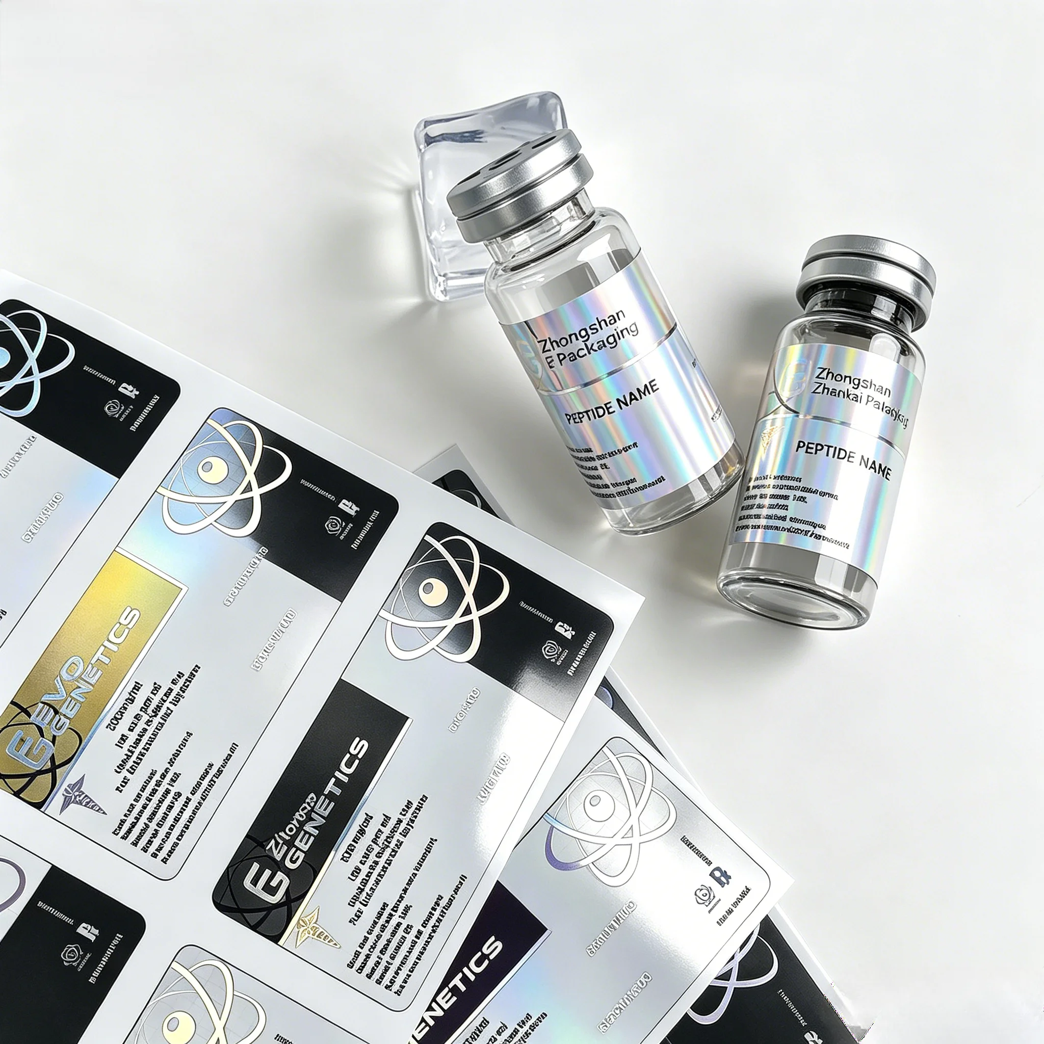 Wholesale Custom Waterproof Vinyl Roll Labels with Logo,Adhesive Stickers for Small MG Vials & Peptide Pack Boxes