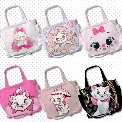 Disney Marie Cat Anime torby na ramię dostosowane kreskówka torba na zakupy na co dzień torebka do przechowywania torebka prezent