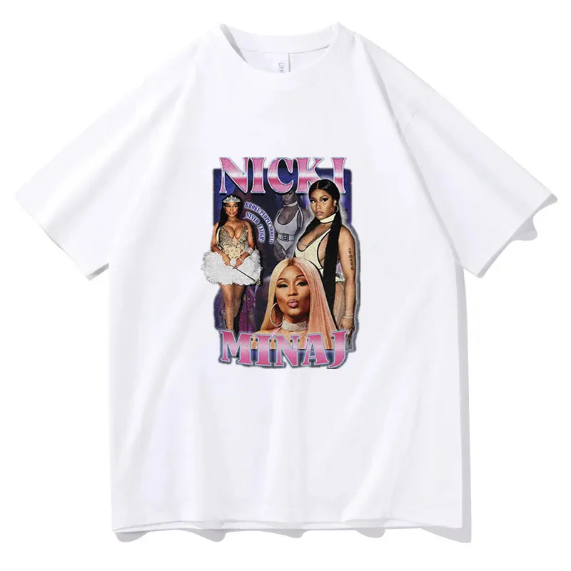 Summer Cotton T-shirt Nicki Minaj Graphic Print T-shirt Y2k Short Sleeve Tee Shirt Unisex Clothing Street Fashion Gift Tees Tops