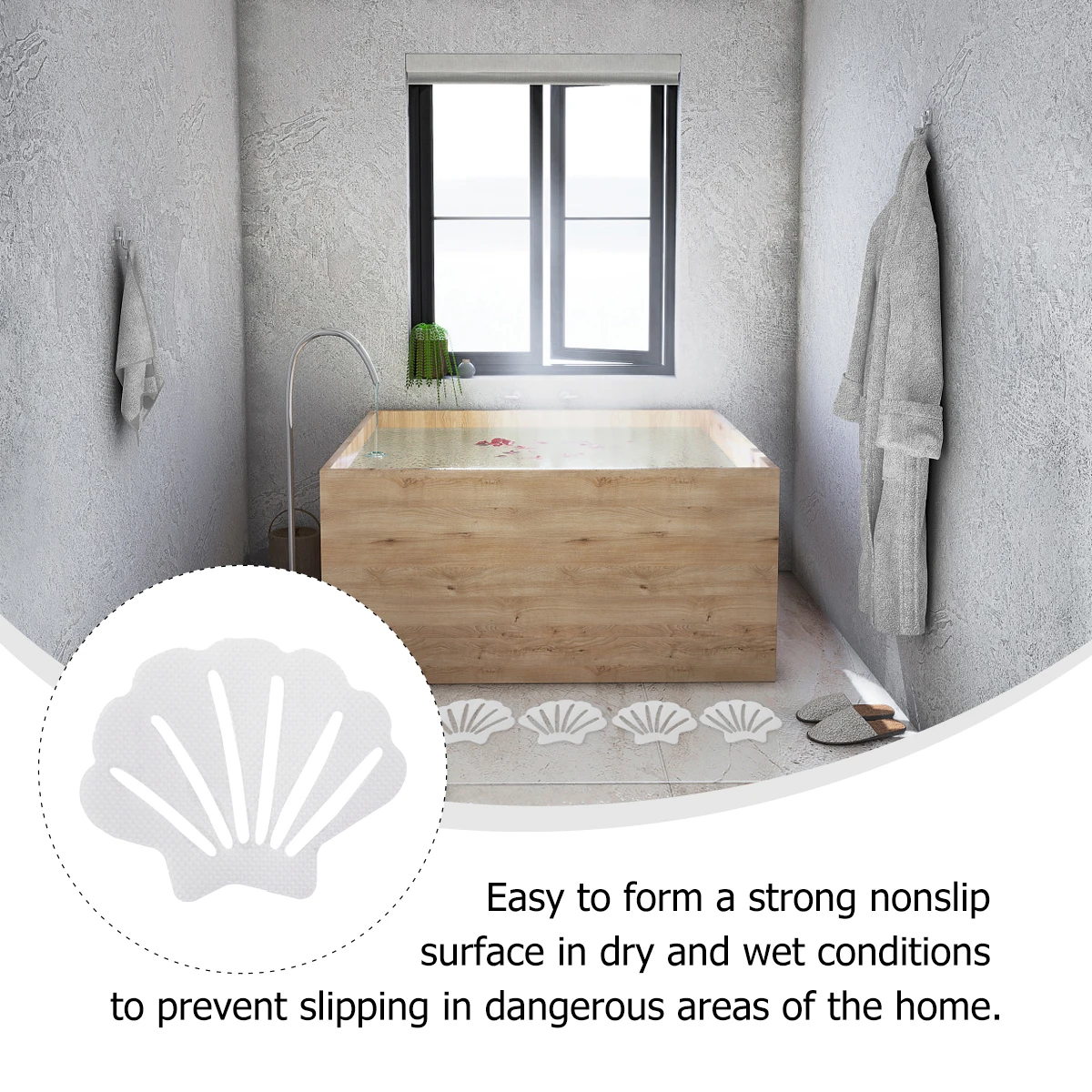 

12pcs Anti slip Stickers Bathroom Nonslip Decals Shell Shape Bath Safety Strips Shower Slip Prevention Home Decor Adhesive Pads