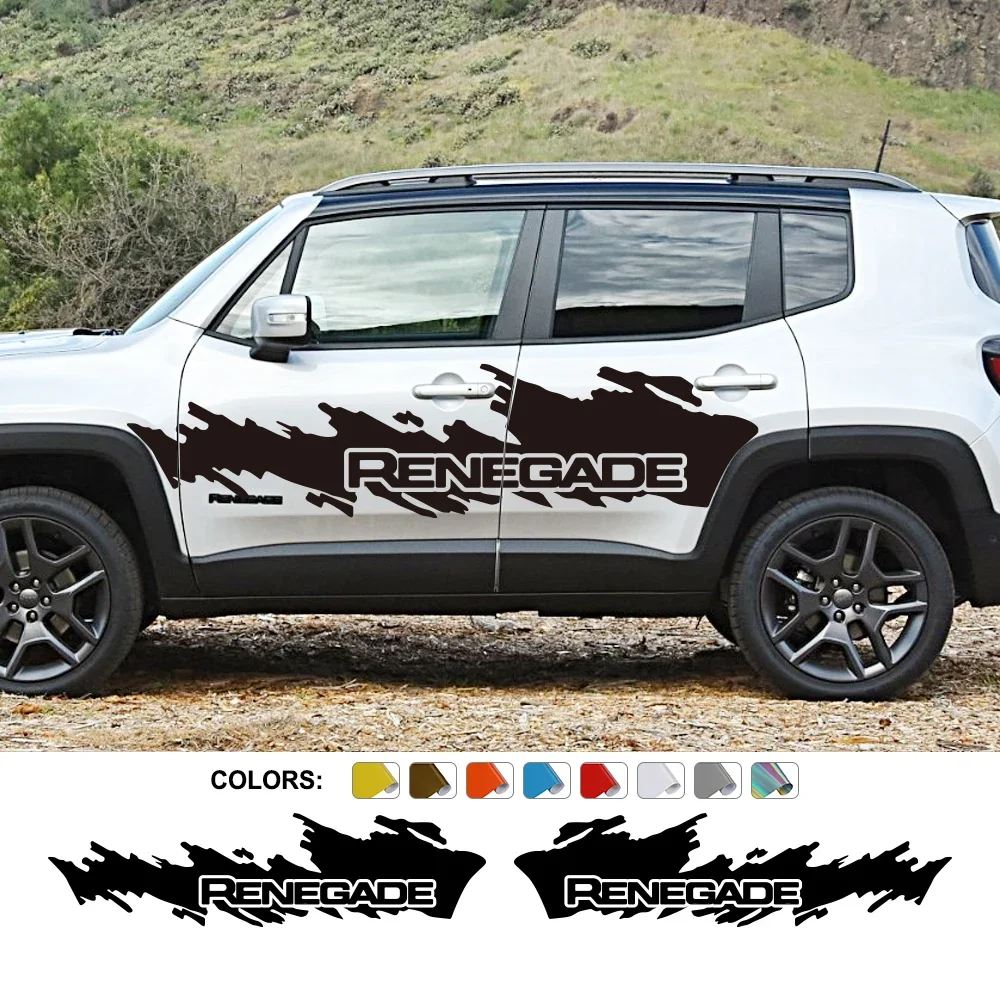 

Car Door Side Skirt Decals Graphics Motor Splash Vinyl Film Decor Stickers Cover Auto Tuning Accessories For Jeep Renegade JK