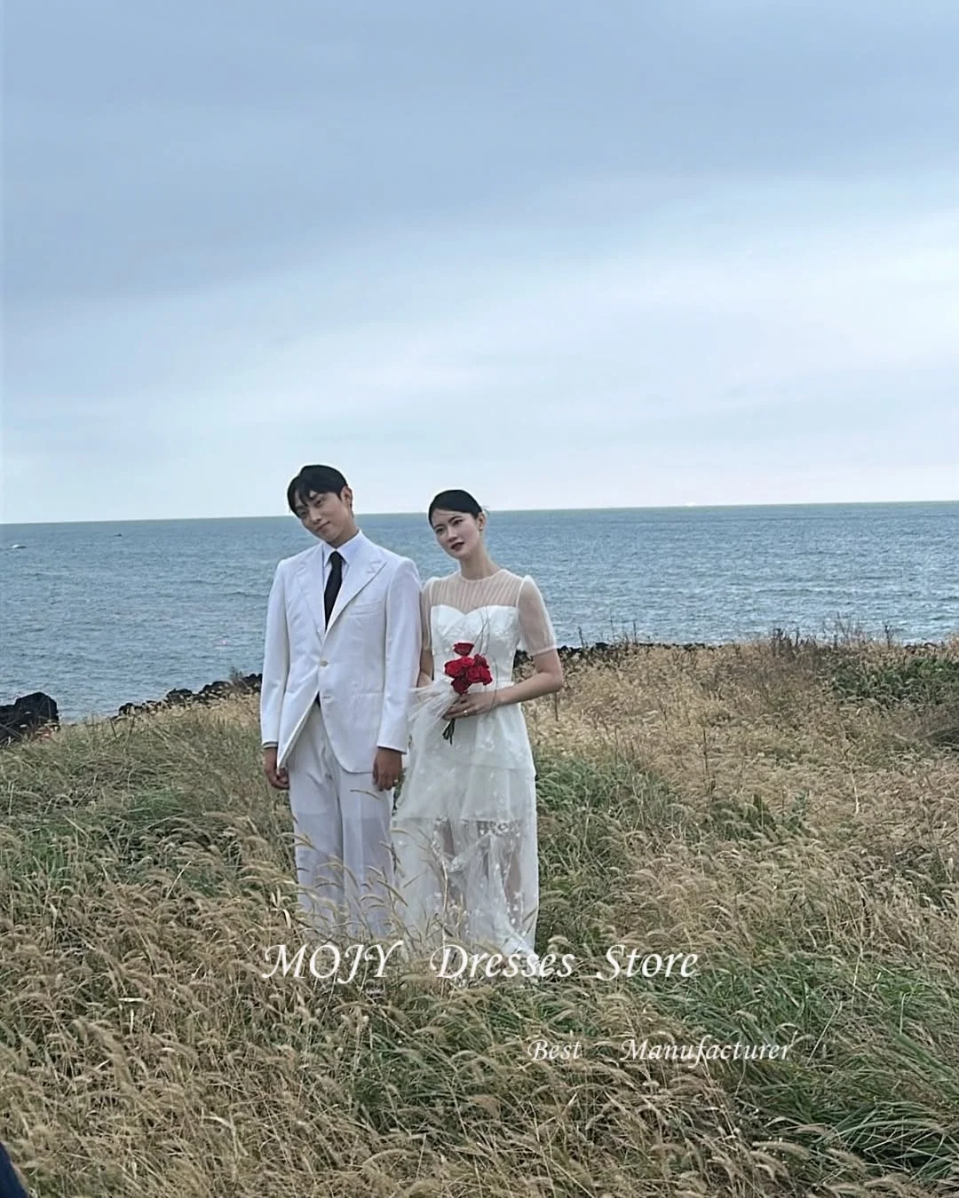 Mojy Ivory ชุดแต่งงาน Lace LACE-up A-Line ชั้น CUSTOM Made ง่ายถ่ายภาพเจ้าสาว Gowns PLUS ขนาดความยาวชั้น