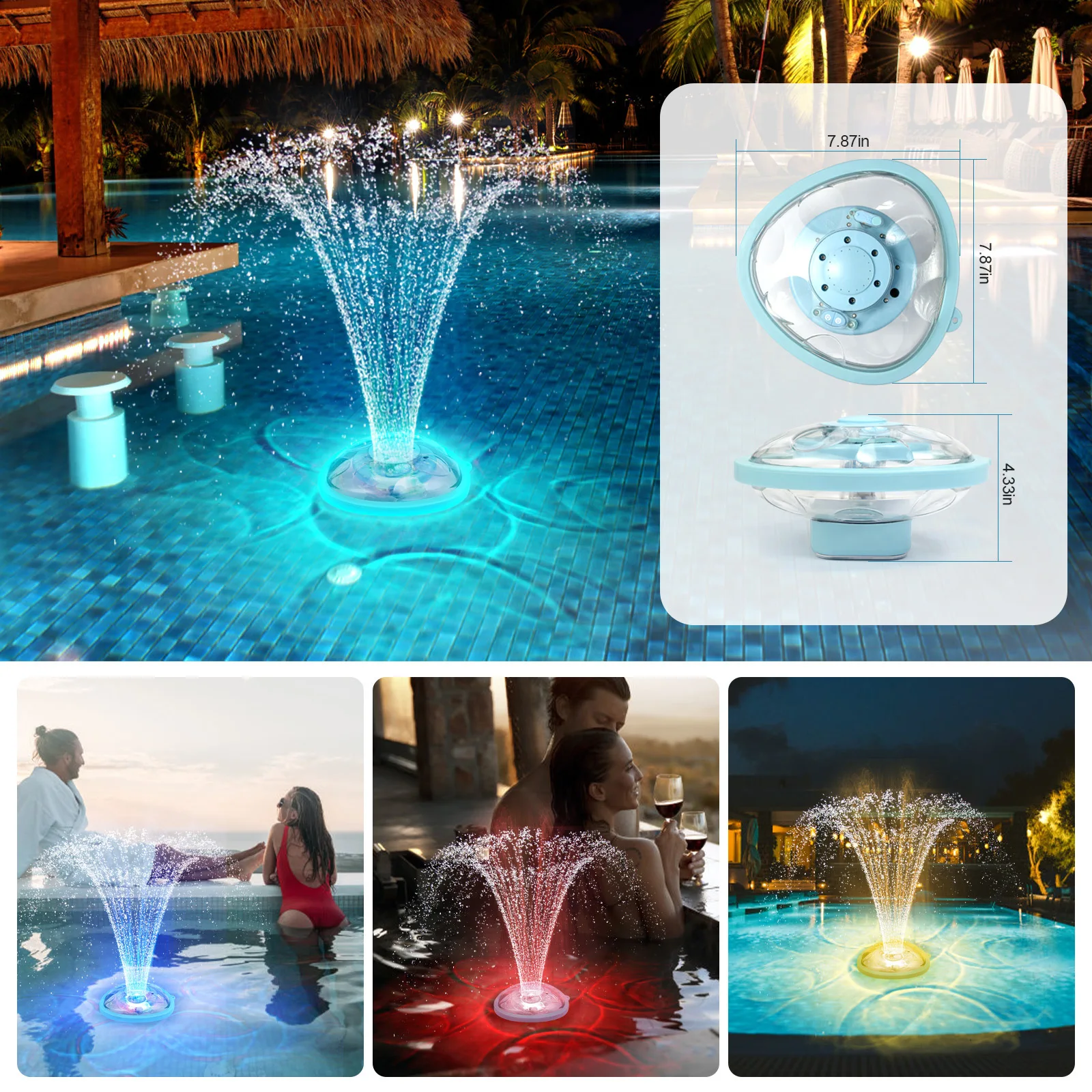 Nouvelle fontaine lumineuse à  - Pool Light Solar Rechargeable avis et prix