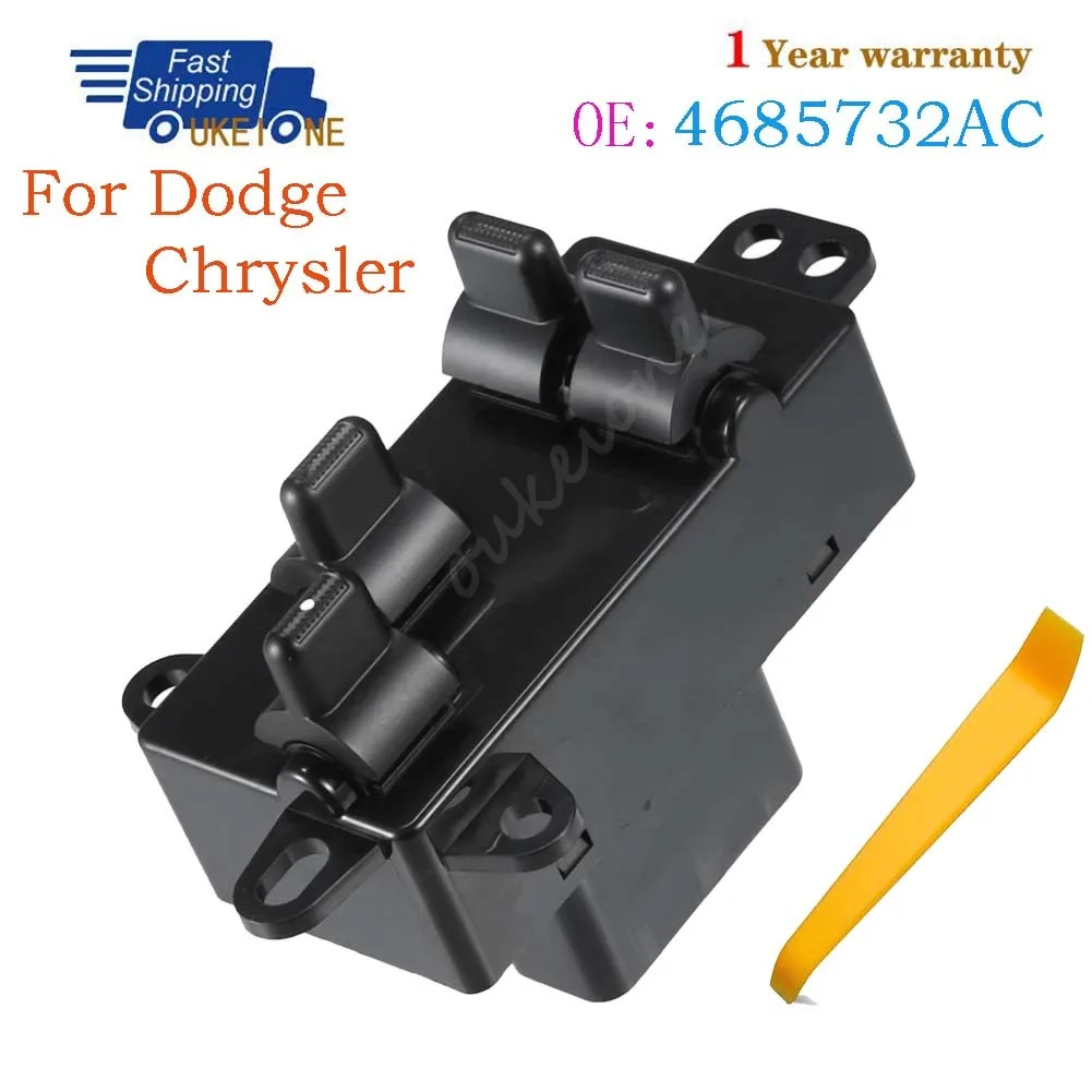 4685732AC Para Dodge Grand Caravan Chrysler Town & Country 2004 2007 Plymouth Voyager 2003 Interruptor de janela de porta elétrica dianteira esquerda