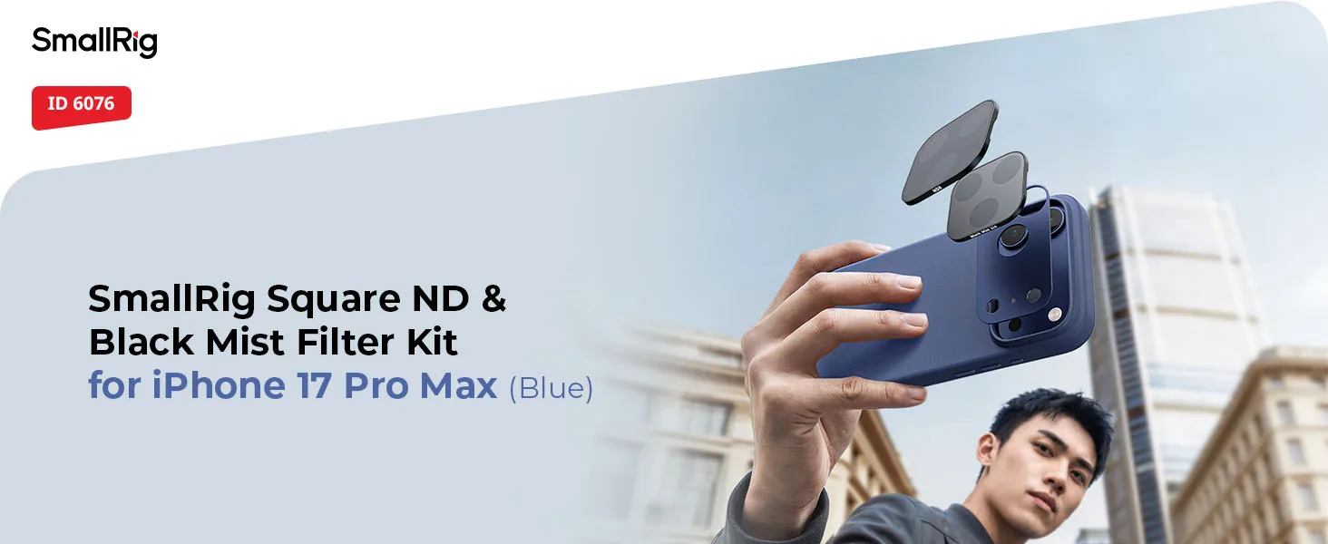 SmallRig Square ND & Black Mist Filter Kit für iPhone 17 Pro und iPhone 17 Pro Max, 3 Farben zur Auswahl mit ND2/4/8/16/32 & Halterung – Detail 3