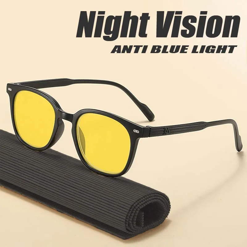 Oval Frame Driving Night Vision Glasses Women Men Retro Ultralight Sunglasses Shades New Blue Light Blocking Spectacles