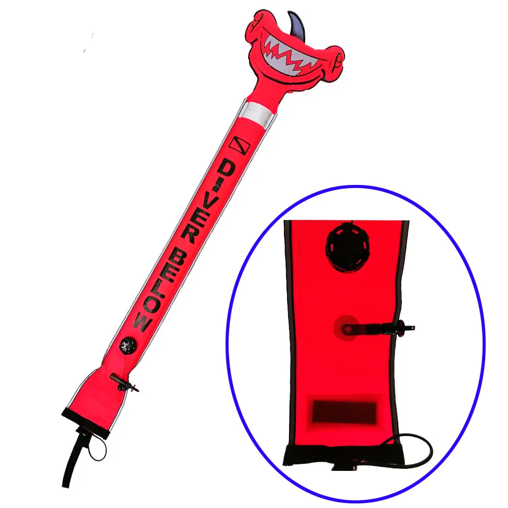 1.5 Meter Scuba Diving SMB Buoy with Lead Tech Cave Diving Surface Marker Signal Tube Sausage Oral and Standard BC Hose