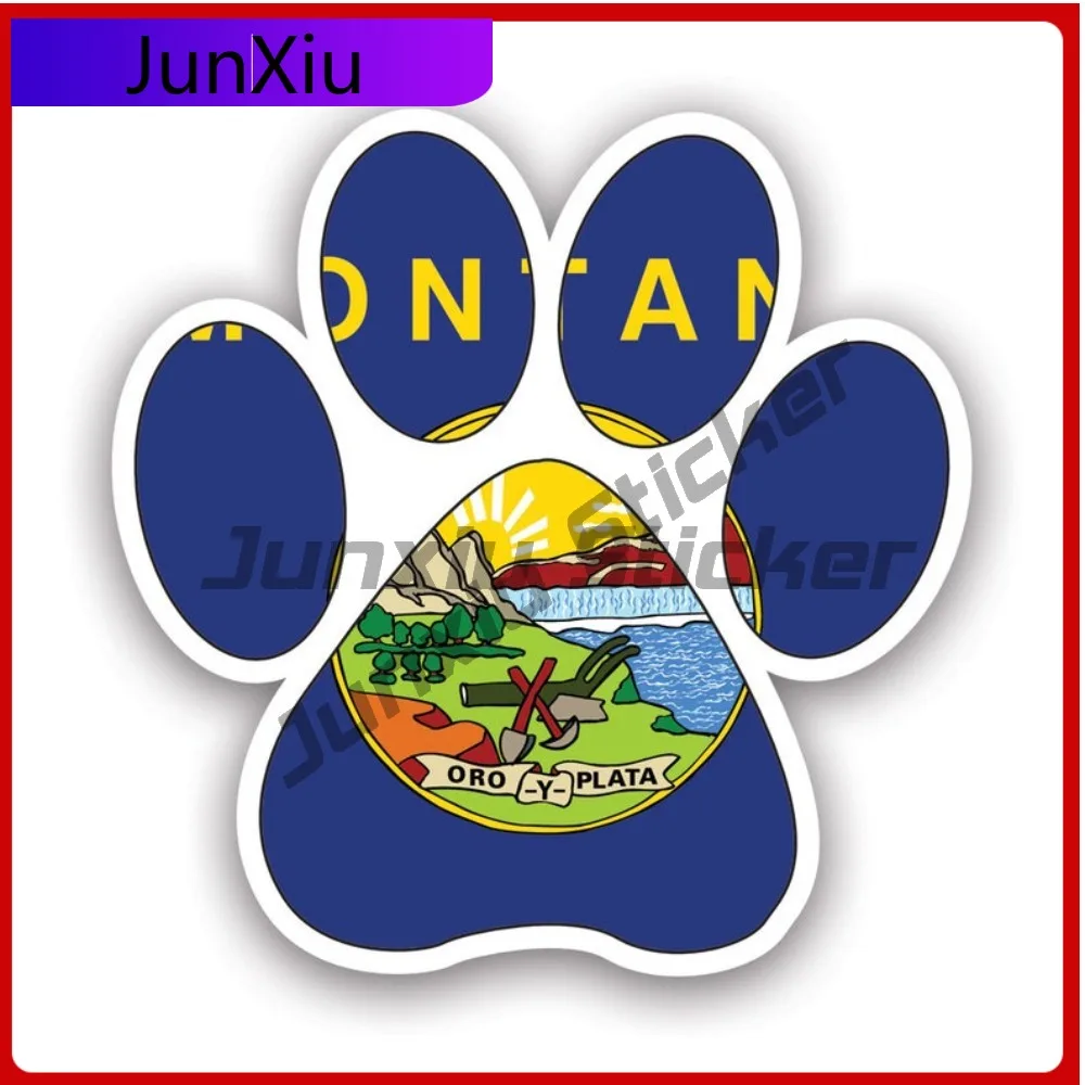 

Minimalist Montana State Paw Print Shaped Sticker Uv Protected Decalsdog Dogs Cartoon Cat Cats Pet Pets Puppy Prints Epic