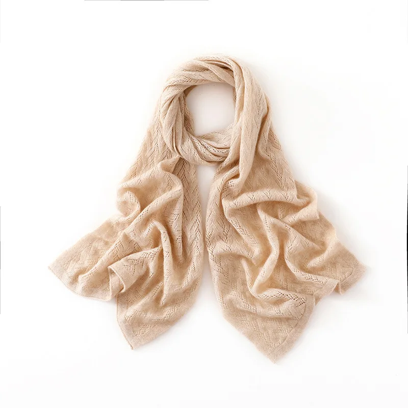 

Cashmere Scarf Autumn And Winter Women's High-End Solid Color Twisted Flower Neck Protector Fashion Thick Extended Knitted Scarf