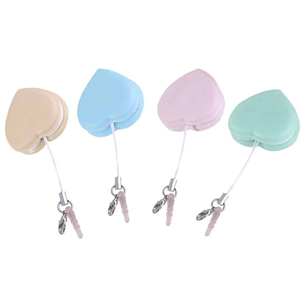 

4pcs Cute Heart Silicone Phone Screen Wipe Pendant Mixed Colors Portable Mobile Wiper For Electronics Lens Cleaning Cloths