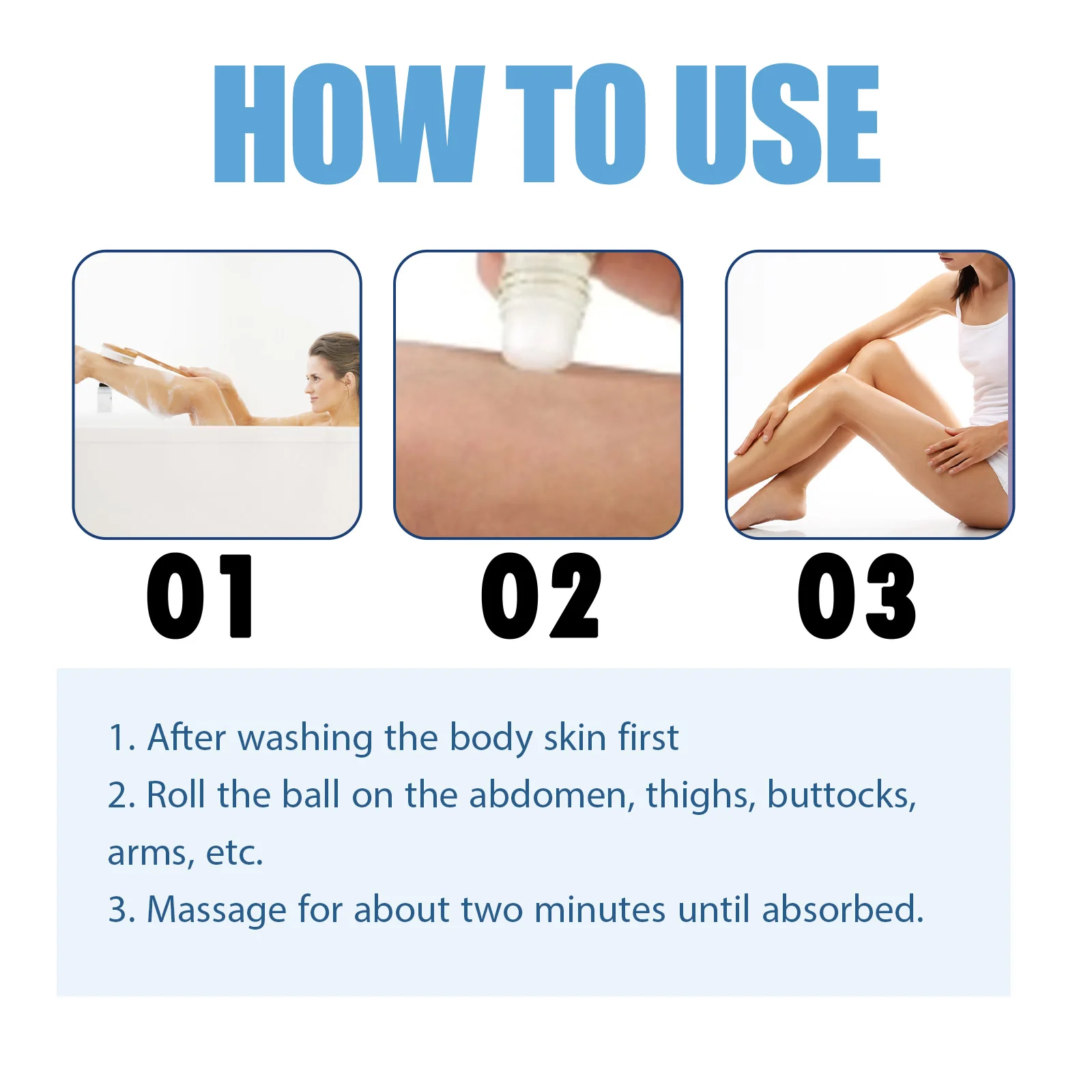 Oceaura 50ml Shaping Body Gel Roller Ball Slimming Firming Thigh Waist Fat Burning Weight Lose Body Care Body Sculpting Gel view 6