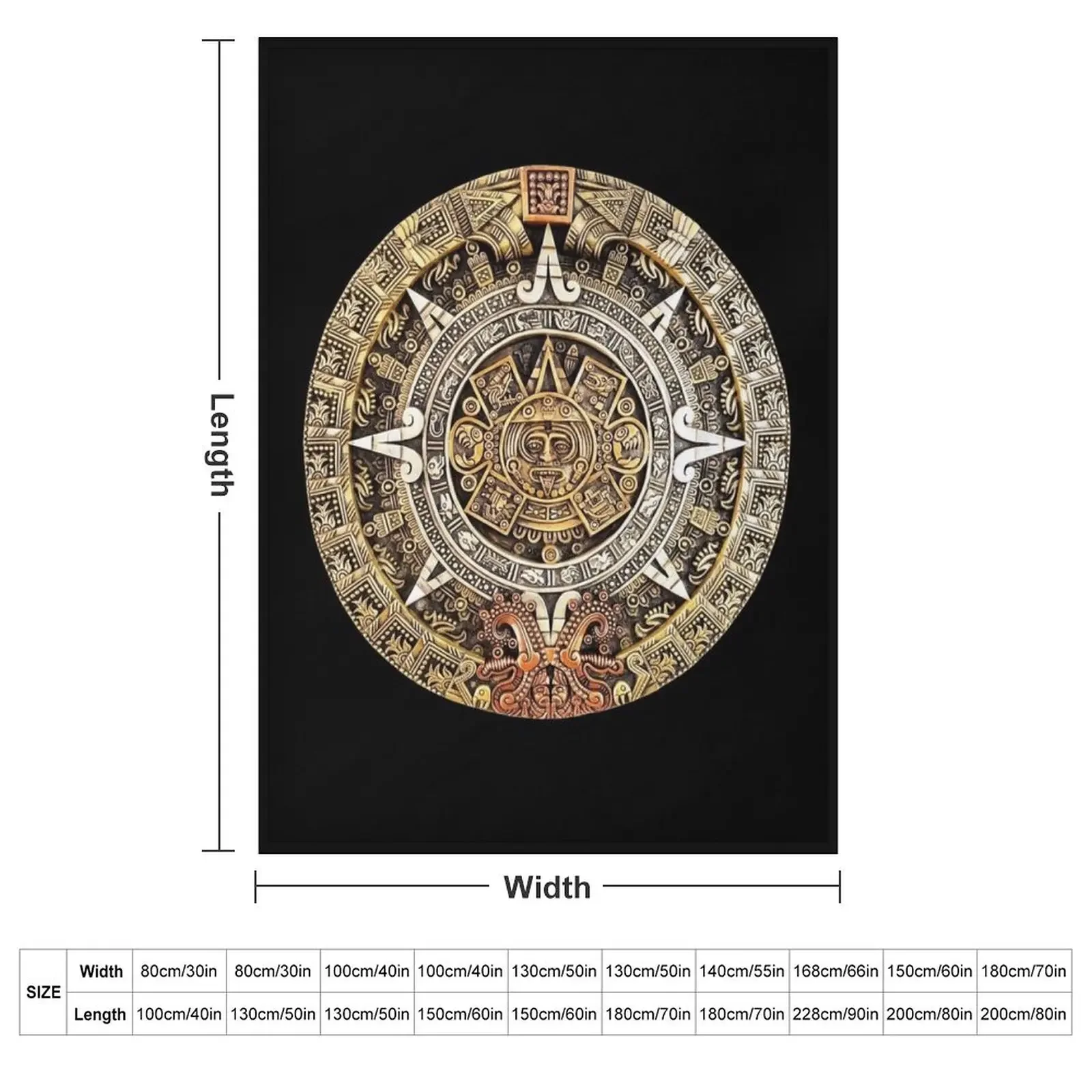 Stone Aztec Calendar Throw Blanket Cute Plaid Large for sofa Decorative Throw Blankets