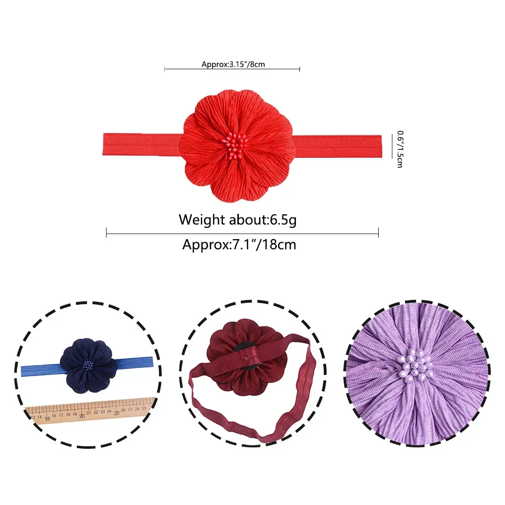 2024 New Baby Girl Headband Newborn Elastic Flower Toddler Hair Band Kids Headwear Nylon Soft Hairbands Child Hair Accessories