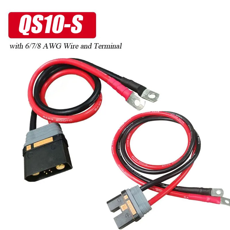 QS10-S Anti-Spark Lithium Battery Connector with Terminal for RC Toys Drone Charger Male Female Automobile Power Supply Wire