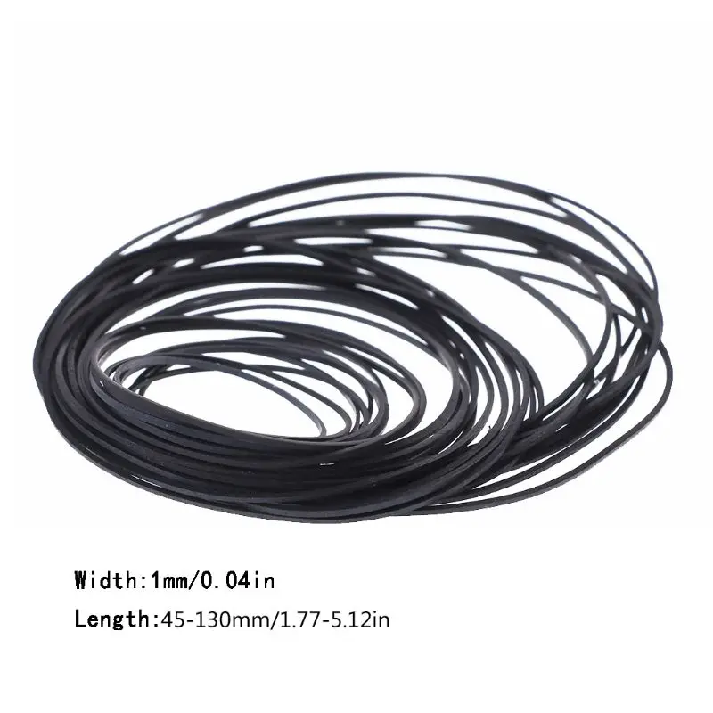 1mm rộng vuông Dây Cao Su Phối Băng Cassette Máy Dây Ròng Rọc Ổ Dây cho Đầu Ghi Máy Nghe Nhạc DVD Bàn Xoay 25 chiếc