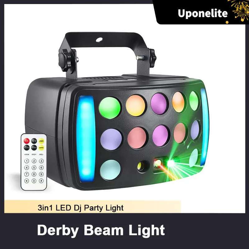 

DJ Light Party Light, сценический светильник 4-в-1 с RGBW Derby Beam, светодиодный стробоскоп, красно-зеленый звездный свет с эффектом шатер