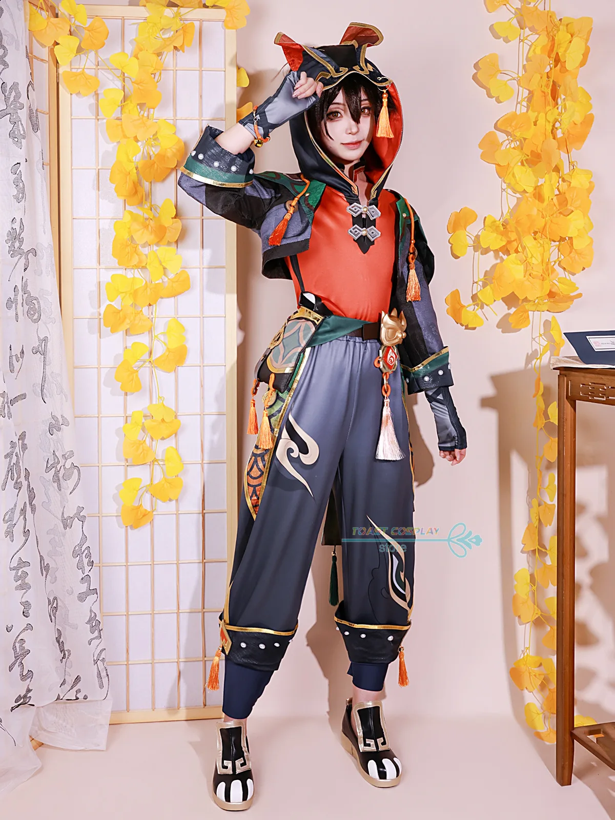 Gaming Cosplay Game Genshinimpact Gaming Cosplay Costume Wig Shoes Full Set Lion Dancing Boy Role Play Carnival Party Clothes