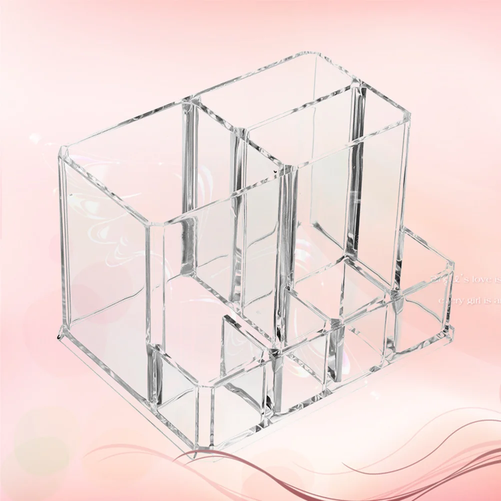Boîte de rangement transparente en acrylique, porte-brosse de maquillage Durable, crayon à sourcils, mallette de rangement transparente pour bureau