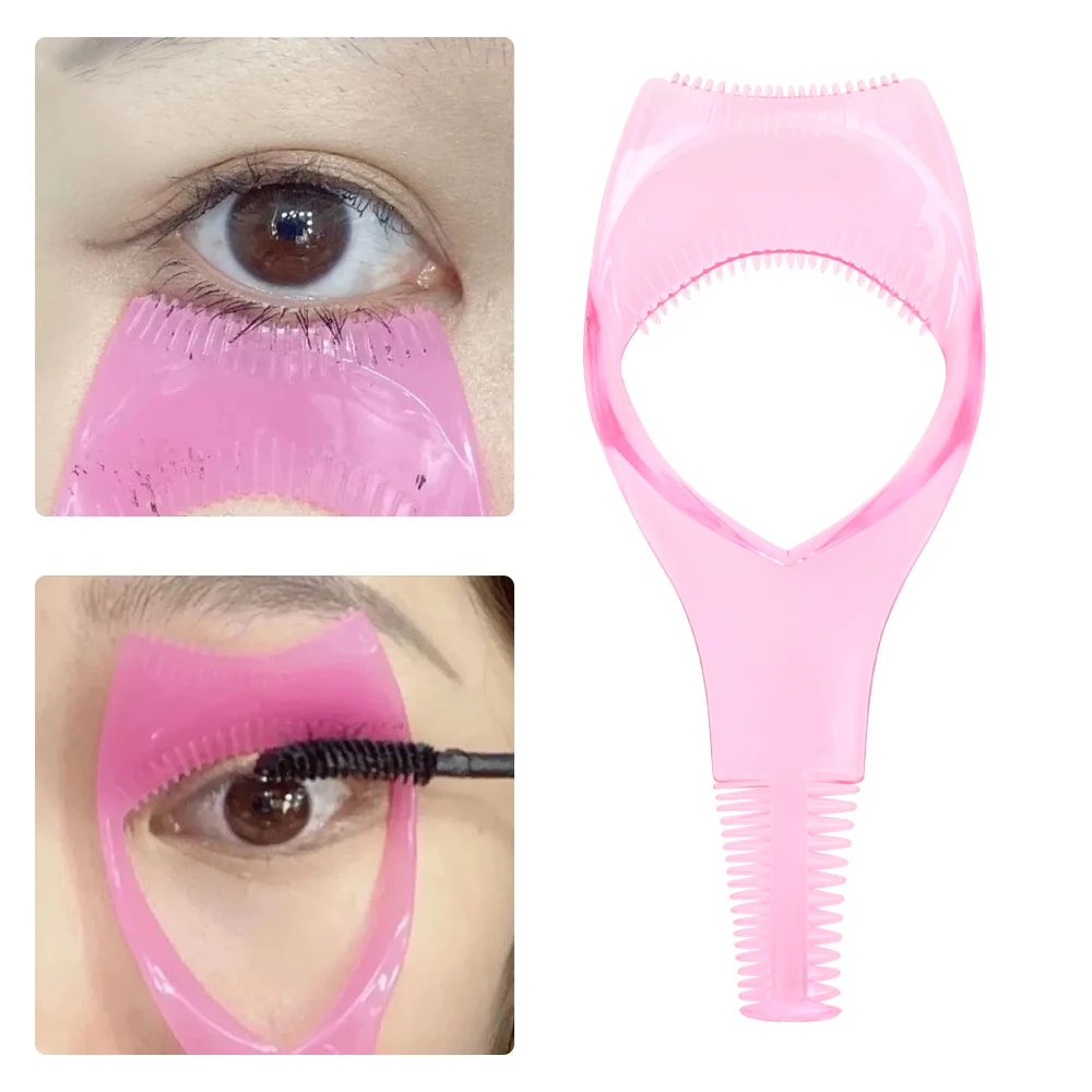 Tragbare 3 In 1 Wimpern Make-Up Werkzeug Mascara Schablonen Schild Schutz Curler Praktische Schönheit Lash Curling Kamm Augen Make-Up Hilfe Werkzeug